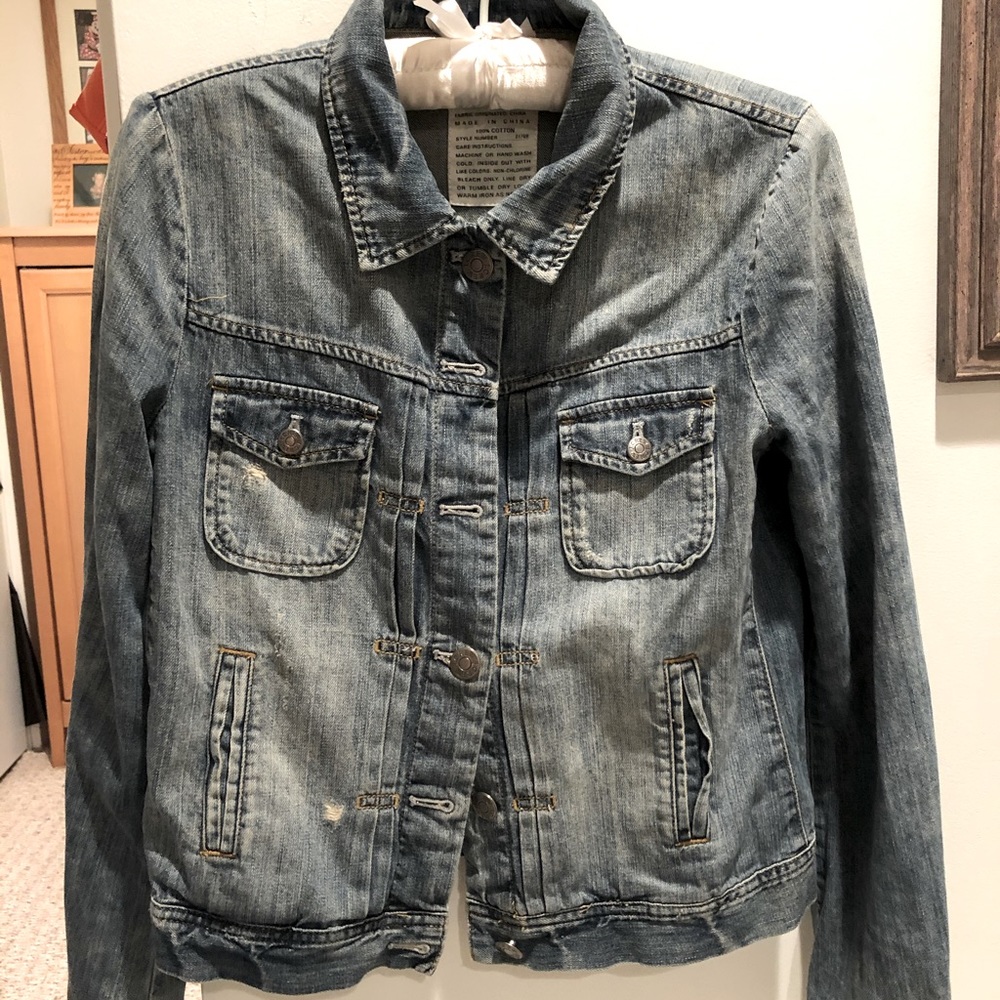 JCrew Jean jacket distressed denim Small